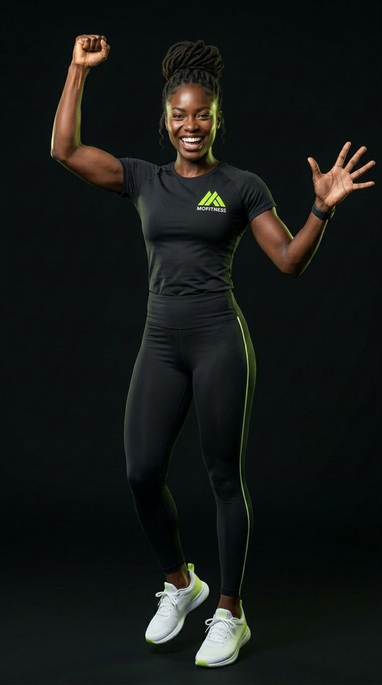 A Mofitness athlete celebrating